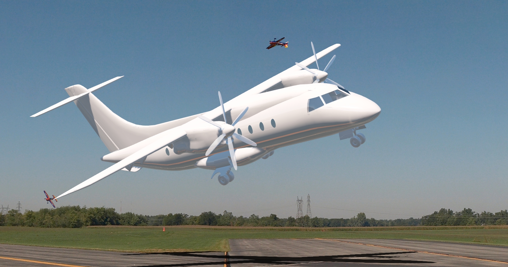 Dornier 328 beim Low-Pass in Muncie